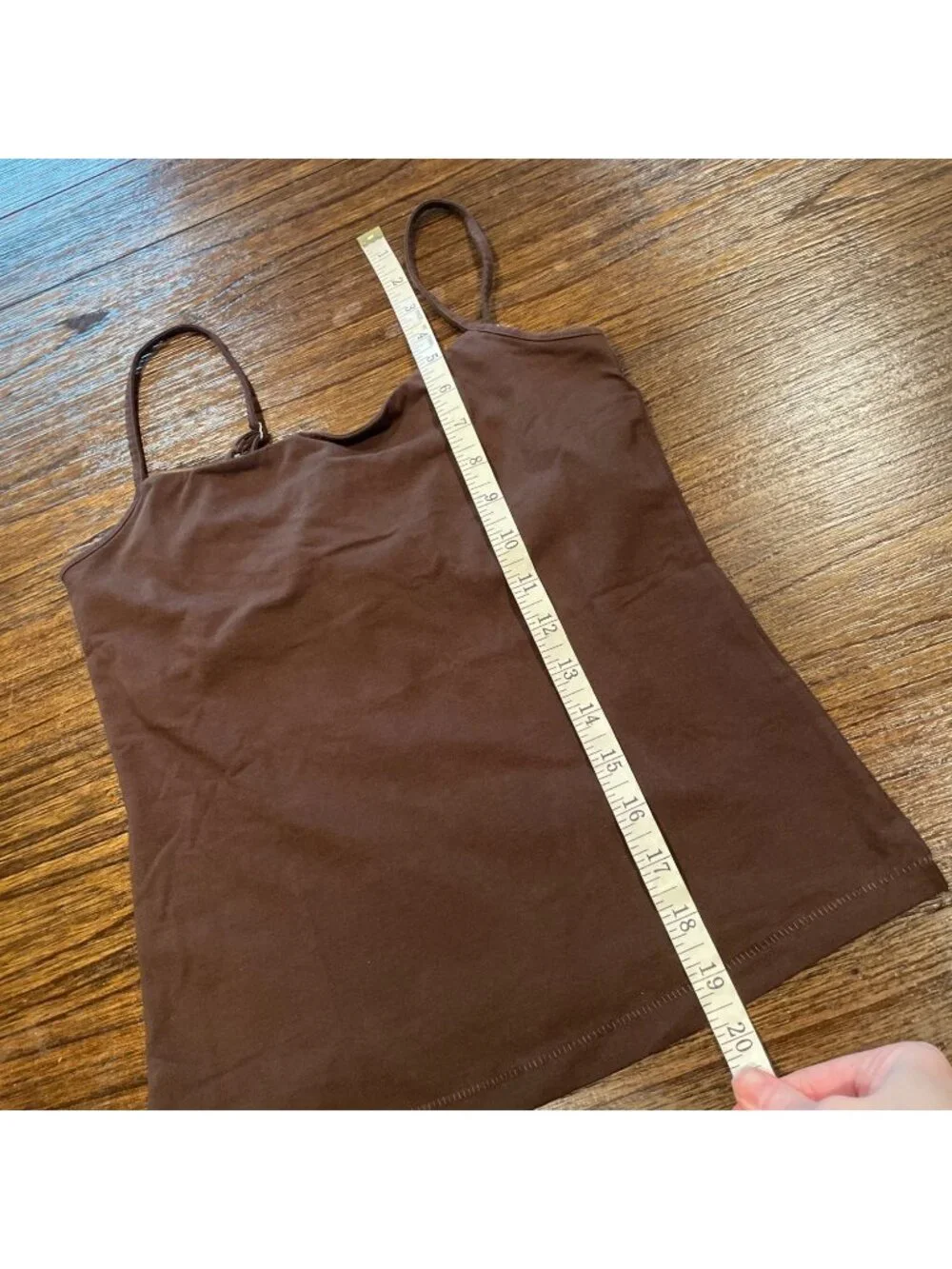 NWT J.Crew Tank Top XS Brown Stretch Cotton Shelf-Bra Slim Fitted Staple Basic
